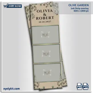 2x6 Strips Photo Booth Templates 21 olive garden wedding overlay for pho0to booths. Perfect for boho-chic weddings, rustic bridal showers, and elegant garden parties, a minimalist, nature-inspired aesthetic is an absolute staple for the modern wedding season. Offering a beautifully designed, classic 2x6 digital frame is the perfect way to secure these sophisticated, high-end bookings.