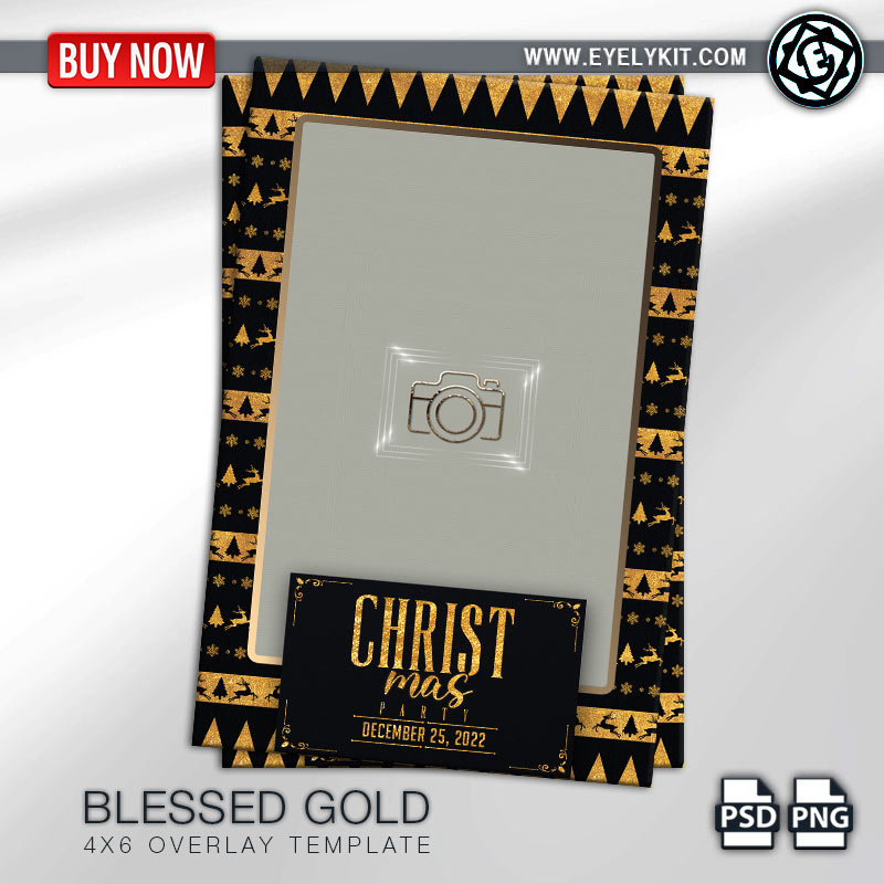 Eyelykit Studio Photo Booth Overlays And Animations BLESSED GOLD