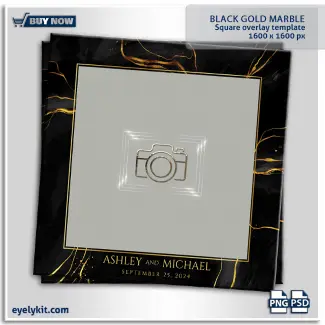Square Photo Booth Templates 19 black and gold marble overlay for photo booths. As a highly versatile and exquisitely designed black and gold marble overlay, this 3-photo landscape layout delivers a polished, dramatic backdrop that instantly upgrades the perceived value of your photo booth experience.