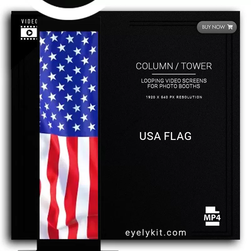 COLUMN PILLAR TOWER VIDEO - AMERICAN FLAG