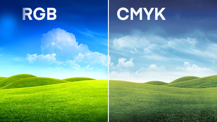 graphic design lingo RGB-vs-CMYK difference from one to the other demostration