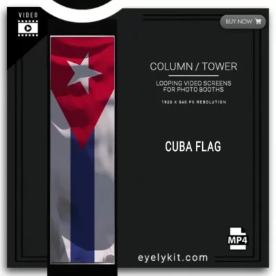 Cuba Flag Animated Column Screen- This high-quality MP4 animation features the Cuban flag gracefully waving, creating a striking and dynamic visual that’s perfect for photo booth setups and events. Whether you’re hosting a cultural festival, a themed party, or a patriotic celebration, this animated column screen is the ideal way to add a touch of Cuban pride.