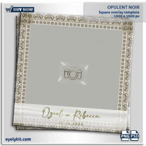 Elegant Beige Lace Frame- a sophisticated and luxurious photo booth overlay designed to elevate any event with its refined elegance. Featuring an intricate beige lace pattern framed beautifully around your photos, this overlay exudes a sense of timeless style, perfect for upscale occasions.