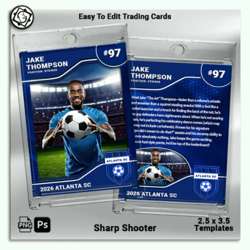 editable sports cards- Take your photo booth experience to the next level with our Sports Trading Cards editable Photoshop templates. Designed specifically for photo booth owners, but versatile enough for anyone to use, these templates allow you to create personalized sports trading cards that capture unforgettable moments. Whether you’re running a sports-themed party, school event, team banquet, or birthday celebration, these templates make it easy to produce professional-quality keepsakes your guests will treasure.