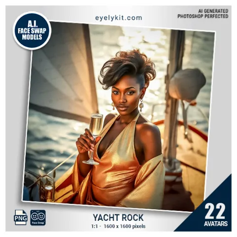 Yacht Rock Face Swap Photo Booth Bundle – Fun Retro Avatars for Your Events. Set sail into smooth retro fun with our Yacht Rock Face Swap Photo Booth Bundle. Designed exclusively for photo booth owners, this collection features high-quality, 1600 x 1600 px avatars styled with the breezy charm of the yacht rock era. Guests can swap their faces onto these fun, retro-inspired models to instantly transform into sailors, musicians, and 80s yacht rock icons.