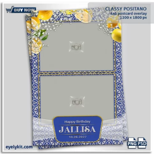 Classy Positano Photo Booth Overlay- The Classy Positano Photo Booth Overlay combines fresh citrus energy with refined Mediterranean elegance, making it the perfect overlay for birthdays, weddings, and summer-themed events. Easy to use, fully customizable, and designed for universal compatibility, this overlay guarantees stunning, high-quality results every time.