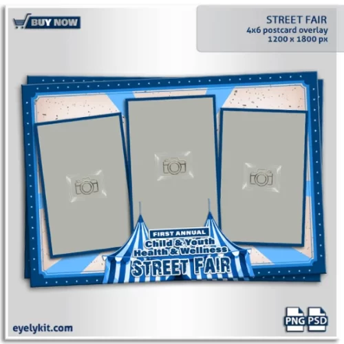 Street Fair- Add excitement, color, and a lively atmosphere to your next community celebration with our Street Fair Photo Booth Overlay. Designed with bold patterns, carnival-inspired details, and a festive aesthetic, this overlay captures the spirit of outdoor fairs, festivals, and health & wellness events. Perfect for photo booth owners, event planners, and organizations looking to engage their audience, this design turns every snapshot into a fun keepsake.