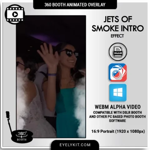 Jets of Smoke Intro. video webm alpha effects for 360 video booths
