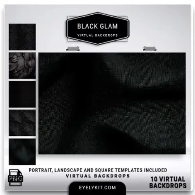 black glam Backdrops- If you’re offering a Glam Booth package with features like skin softening, airbrush effects, or monochrome black-and-white filters, our Black Glam backdrops are the perfect complement. Guests step in front of the booth and instantly feel like they’re part of a magazine photoshoot.