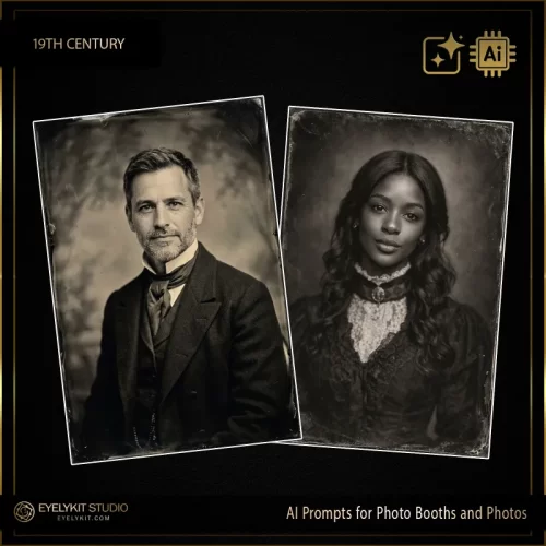 19th Century AI Prompts- Our 19th Century AI Prompts for photo booths allow you to transport your guests back in time, creating unforgettable, historically-inspired memories that stand out in any event.