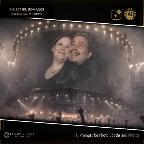 Concert Kiss Cam AI Prompt- This Concert Kiss Cam AI Prompt is a "brilliant and stunning" digital asset engineered for photo booth owners who want to offer a high-energy, stadium-scale transformation. Utilizing advanced generative AI, this prompt takes standard event captures and projects them onto a massive, glowing digital display in the middle of a sold-out arena, creating an unforgettable "Main Character" souvenir.