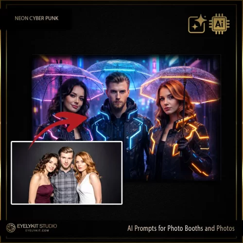 The Neon Cyber Punk AI Prompts pack is designed for the boldest event activations of 2026. This isn't just a filter; it’s a high-octane transformation into a futuristic, neon-drenched reality. I’ve optimized this page for the keyword "Neon Cyber Punk ai prompts" to help your store capture the "Cyber-tropical" and "Tech-Noir" trends that are currently dominating the corporate and nightlife markets.