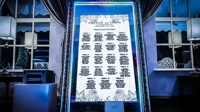 Best photo booth software 2026. photo of a mirror photo booth. amazing assets for mirror booths including animations, touch to start, countdowns and more