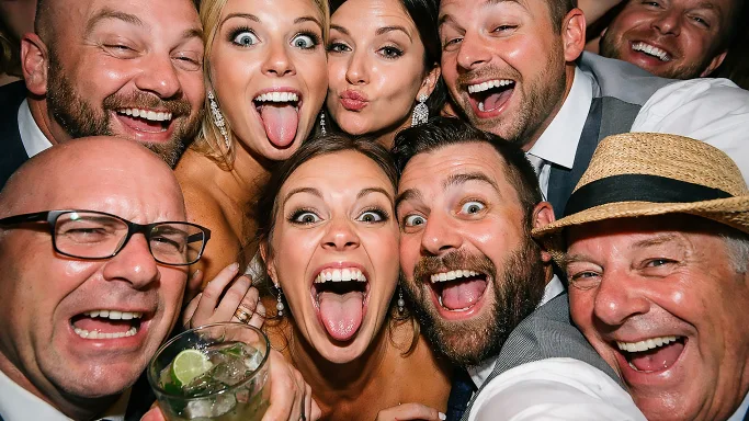 7 fun photo booth poses plus 100 more printable ideas! Perfect for weddings, parties, and viral photo moments. Get your pose guide today!