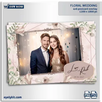 wedding flowers photo booth overlays templates. Capture the timeless romance of the "big day" with the Floral Wedding overlay template.