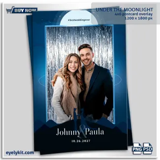 elegant halloween wedding overlay- The Under the Moonlight template is visually breathtaking, designed to draw the eye immediately to the guests while framing them in celestial beauty.