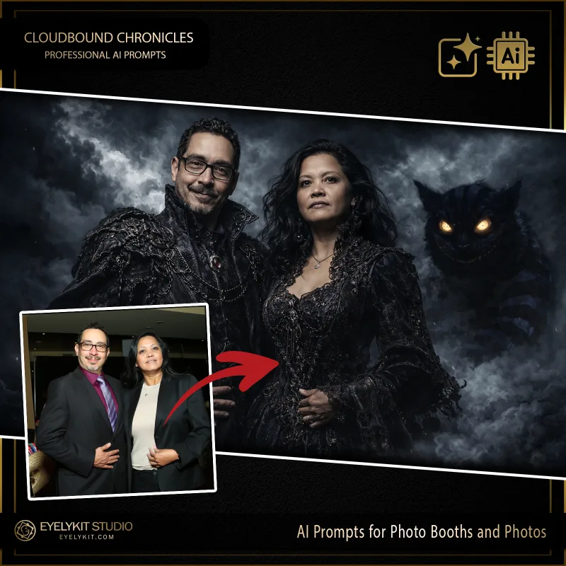 Cloudbound Chronicles 3 Alice in wonderland prompts for photobooths. these specialized Alice in wonderland prompts for photobooths take standard event captures and meticulously replicate the whimsical, enchanting aesthetic of a classic fantasy adventure.