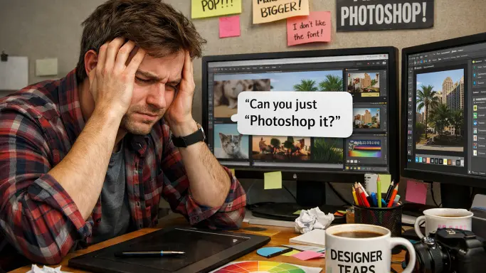 an-upset-graphic-designer-poor-clilent-communication-photo-booth-templates-photoshop