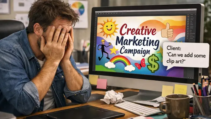 an-upset-graphic-designer.--poor-client-designer-communication-photo-booths