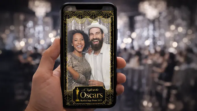 Dynamic photo booth video effects and animations featuring two guests, perfect for engaging digital activations on Snappic and Touchpix