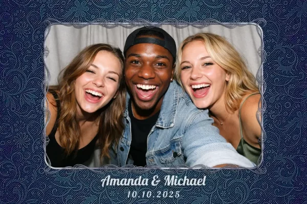 image of the delicate themed Wedding photo booth overlay from eyelykit