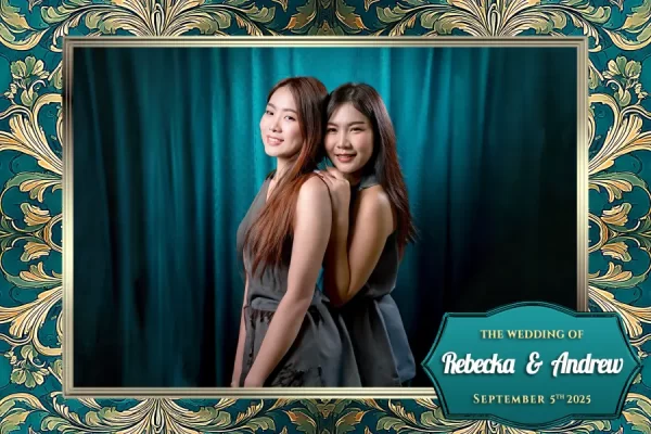 image of the Whimsical Teal Wedding photo booth overlay from eyelykit