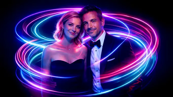 image-of-a-couple-using-the-neon-exposre-ai-prompts-for-photo-booths-from-eyelykit.