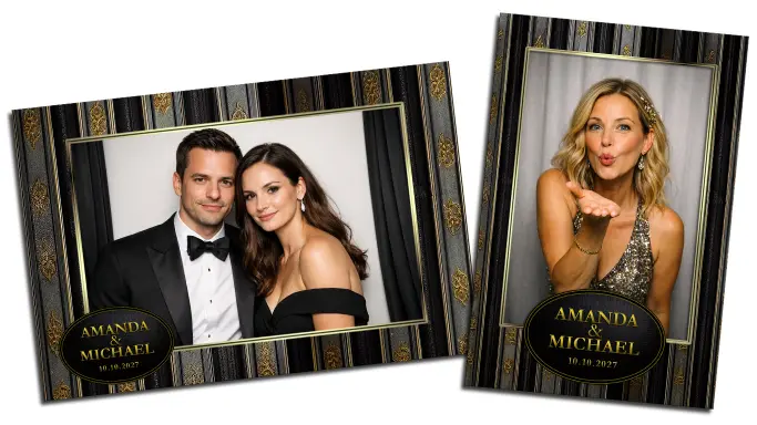 best printers for photo booths. image-of-a-photo-booth-printer-overlay-at-a-high-end-wedding.